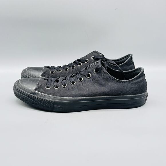 Converse Shoes Mens 8.5 Black Chuck Taylor All Star II Low Top Lace Up Sneakers - Picture 4 of 11